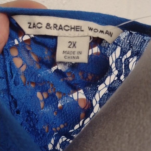 Zac & Rachel Royal Blue Lace Blouse - Picture 2 of 13